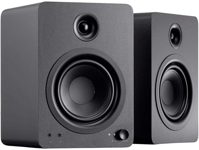Monoprice DT-5BT 60-Watt Multimedia Desktop Powered Speakers - Class AB Bluetooth 5.0 5.25 Inch Woofer 0.75 Inch Tweeter For Home Office Gaming or Entertainment Setup