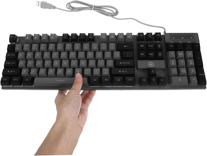 Gaming Keyboard Keys RGB Backlit Full USB Wired Design Ergonomic Mechanical Feel for Enhanced Typing for Gamers and Office Use