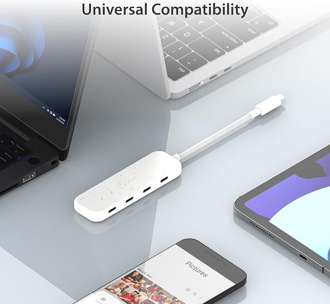 j5create 4-in-1 Pink USB-C to 4-Port Type-C Hub(Eco-Friendly) Hub with Four 10 Gbps Type-C Ports | Compatible with MacBook Pro MacBook Air iPad Mac mini and More Type C Devices and More(JCH345ER)