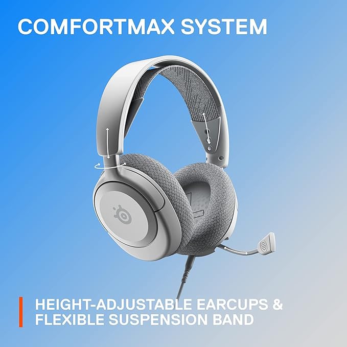 SteelSeries Arctis Nova 1P PS5 Headphones - Gaming Headset - 360° Space Sound - Memory Foam Ear Pads - Noise Cancelling Microphone - Also for PC PS4 Switch Xbox - White