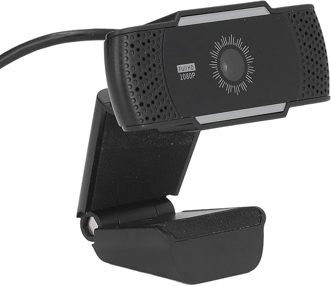 Computer Camera with Microphone Full HD 1080P USB Webcam Rotatable Clip - Automatic Noise Reduction Stereo Sound Ideal for Video Conferences and Webinars