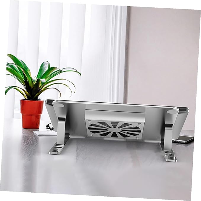 Kisangel Adjustable Aluminum Alloy Laptop Cooler Cooling Pad with LED Fan Under 17.3 Inch Notebooks Quiet Gaming Laptop Air Cooler Stand for Home and Office Use Silver