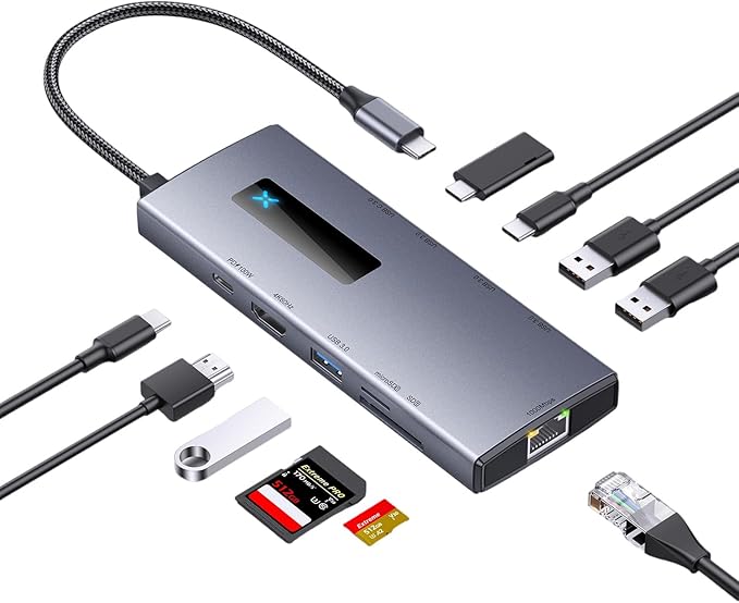 USB C Hub Laptop Docking Station Monitor 10 in 1 Type-C Multiport Adapter with HDMIPD100W USB A and C 3.0 Ports SD/Micro SD Card Ethernet Dock for Mac/Dell/HP/Surface/Steam Deck