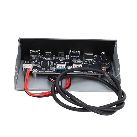 USB3.2 GEN1 Front Panel Hub 5.25 Inch Optical Drive Panel with 2 USB Type C Ports Headphone Jack for 7 8 10 11 2003 OS X Systems