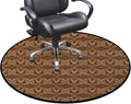 Brown Tan Round Floor Mats for Office Chair Under Computer Desk Floor Protector for Rolling Chairs Non Slip Anti Scratches Eastern Culture Ornamental Floral Design Diameter 51 in