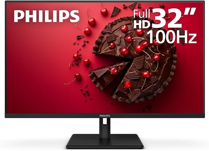 Philips 32E1N1100L 32' Frameless Monitor FHD 1920 x 1080 VA Panel Adaptive-Sync 100Hz VESA 4Yr Advance Replacement Warranty Black