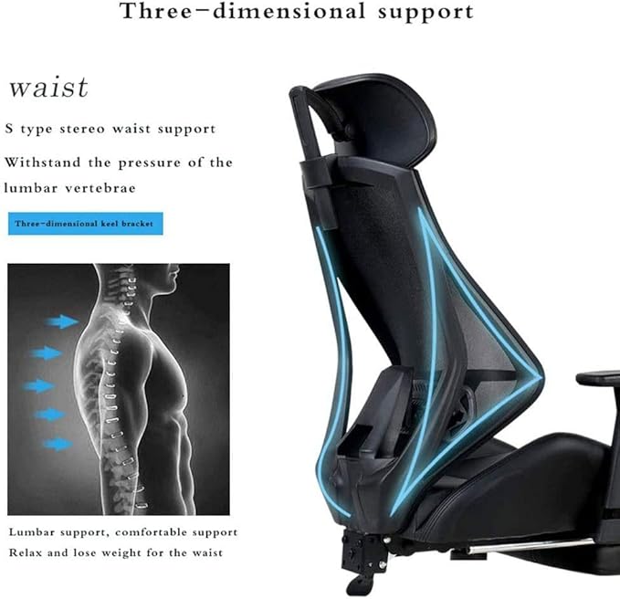 Office Chair Gaming Chair Computer Chair Ergonomic Chair Computer Chair Home Waist Backrest Office Comfortable Long Seat Chair Gaming Chair Study Chair Swivel Chair (Color : Style 1)