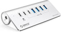 ORICO 7 Port USB Hub 10Gbps Aluminum USB 3.2 Gen 2 Hub 6 USB 3.2 Data Ports PD 60W Ports 1.64Ft C to C Cable USB Data Hub for Laptop
