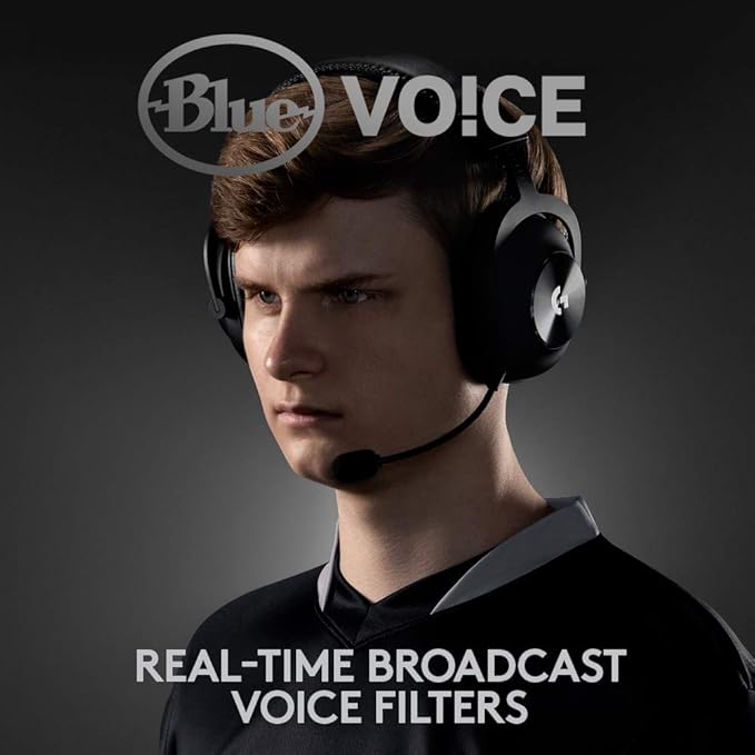 Logitech G PRO X Wireless Lightspeed Gaming Headset with Blue VO!CE Mic Filter Tech 50 mm PRO-G Drivers and DTS Headphone:X 2.0 Surround Sound 20+ Hour Battery Life - Black