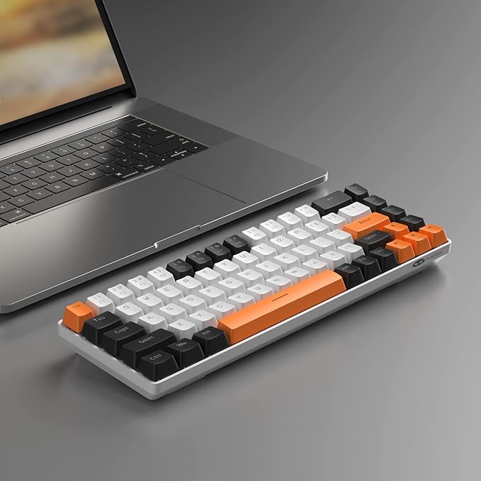 MageGee Portable 60% Mechanical Gaming Keyboard MK-Box LED Backlit Compact 68 Keys Mini Wired Office Keyboard with Red Switch for Windows Laptop PC Mac - White/Black