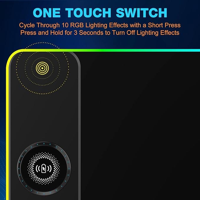 TARKARI Magnetic Wireless Charging RGB Mouse Pad Large Gaming Desk Mat Waterproof 31.5x11.8 Black Mousepad Ultra-Smooth Surface Non-Slip Rubber Base Desk Pad for Keyboard Laptop