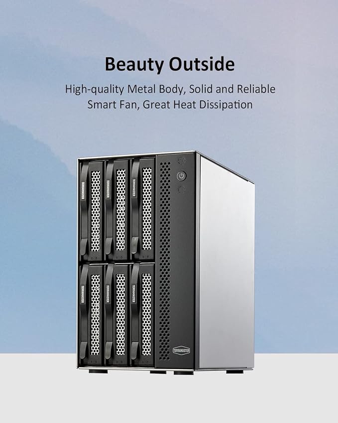 TERRAMASTER D6-320 External Hard Drive Enclosure - USB 3.2 Gen2 10Gbps Type-C HDD Storage Hot Swappable Plug and Play (Diskless)