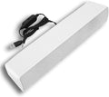 V-196 Computer Sound Bar White USB Powered 3.5mm Input 2.0 Channel Stereo Soundbar with Volume Knob and Blue LED Breathing Light