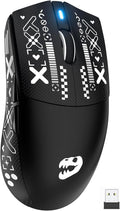 J-Tech Digital Wireless Gaming Mouse - 47g Ultra Lightweight 8000W Switches 24000 DPI Optical Sensor 120-hour Rechargeable Battery Symmetrical Design Bluetooth USB-C Cable – Black