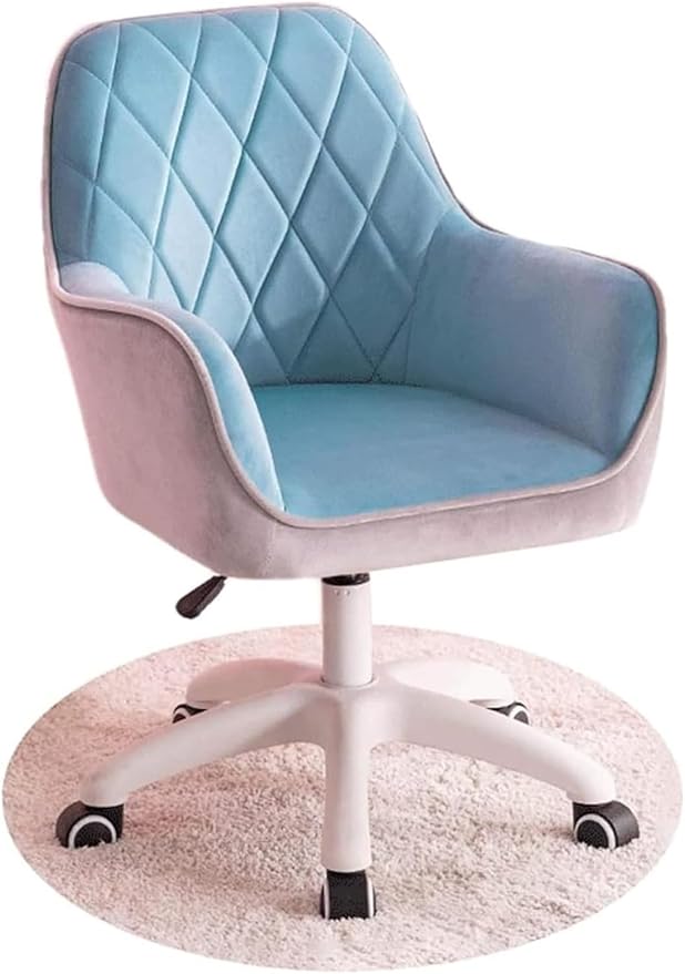 Dining Chairs Swivel Room Chair Ergonomic Swivel Chair Thick Padded Seat Armless Computer Chair Gaming Chair Needed (Color : Blue)