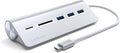 Satechi USB C Hub for Desktop USB C Hub with 3 USB-A 3.0 Data Ports Micro/SD Card Readers USBC Hub for MacBook Air/Pro M5/M4 Dell HP Surface Lenovo - Silver