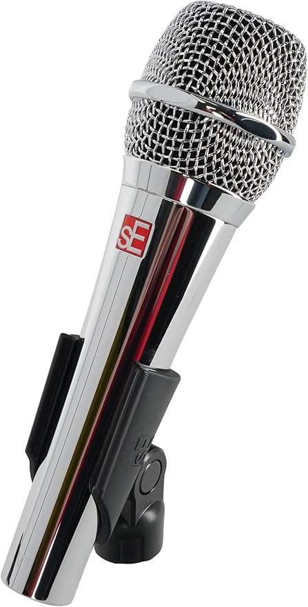 Audiosavings Se Electronics V7 Chrome Bundle: Supercardioid 40Hz-19kHz 300 Ohm Dynamic Vocal Handheld Microphone RCXFM20E-B 20 Ft XLR Cable RPAK Charcoal Backpack 3-Items