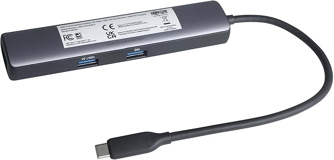 Tripp Lite USB C Hub 6-in-1 Multiport Adapter 8K HDMI USB C Port 100W PD Charging + 10 Gbps Data 1 Gbps Ethernet 2 USB 3.2 Ports Plug-and-Play for Mac &amp Windows 1-Year Warranty (U442-DOCK40-