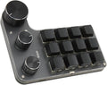 Zunate Mini Macro Mechanical Gaming Keyboard 12 Keys 3 Knobs One Handed USB PC Keypad Programmable Shortcut Custom Function Keyboard for Game Office (Wired USB)