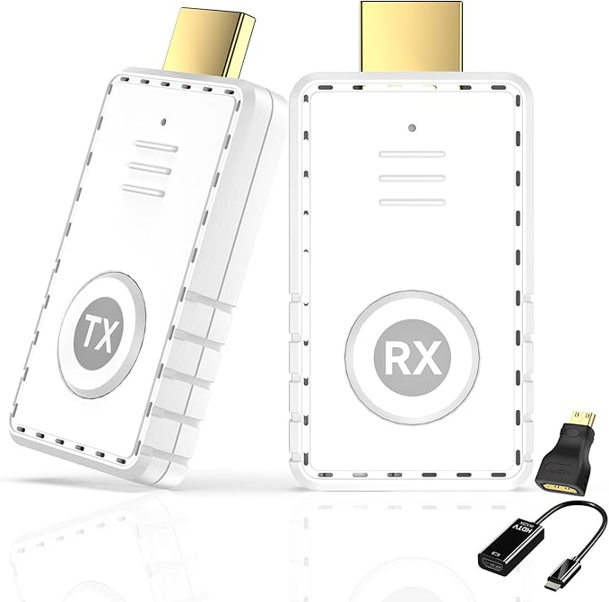 AYY 5G Wireless HDMI Transmitter and Receiver Kit 4K HDMI Extender with 164FT Range Plug &amp Play Wireless Display Adapter for PC/Laptop/TV/Projector/Camera/MacBook/Gaming Console Low Latency