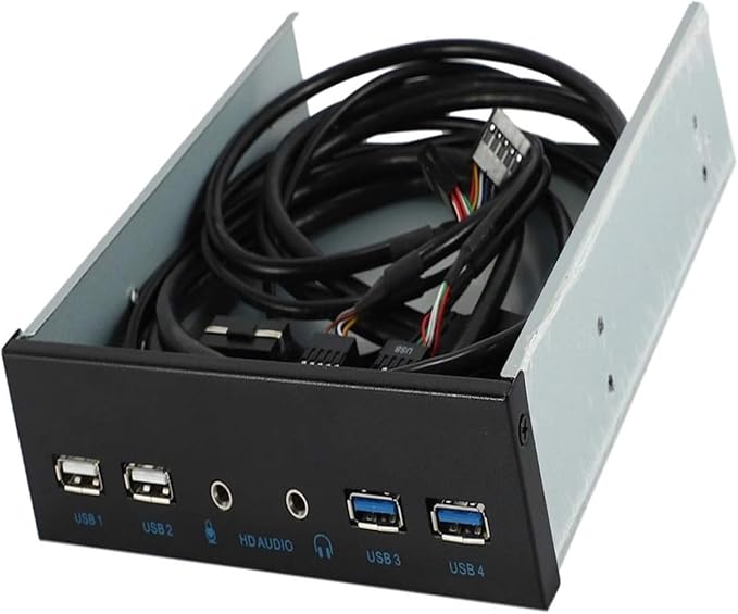 5.25 Inch Desktop PC Case Front Panel USB Hub 2x USB 3.0 2x USB 2.0 Ports HD Audio 20 Pin Connector