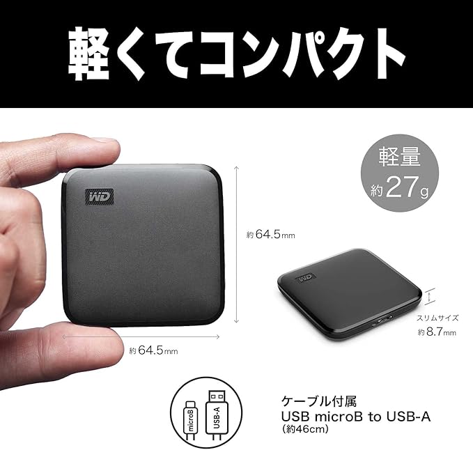 Western Digital 2TB Elements SE - Portable SSD USB 3.0 Compatible with PC Mac - WDBAYN0020BBK-WESN