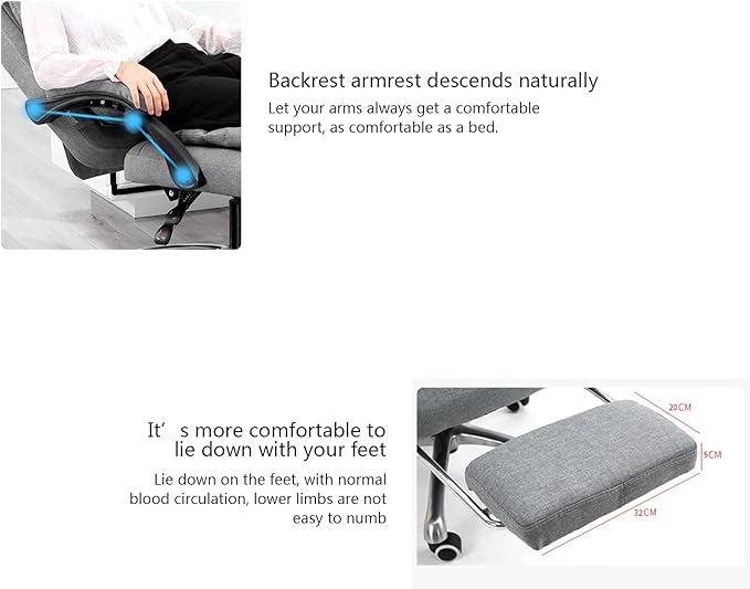 Katzowen Office Computer Chair Black Game Chairs for Adults Recliner Gaming Office Chair Adjustable Headrest High Back Ergonomic Office Chair Pu Leather Swivel Rolling Task ChaiPink (Color : Grey)