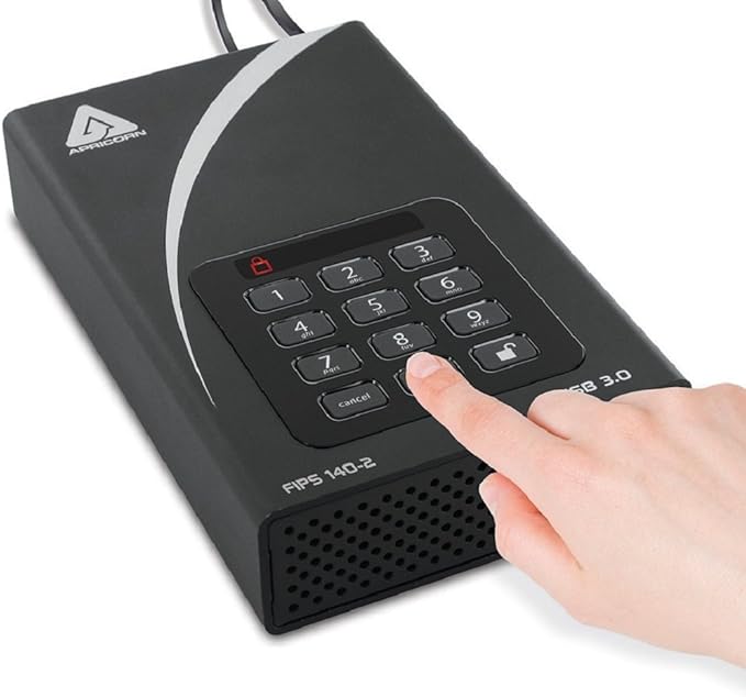 Apricorn 6TB Aegis Desktop Padlock FIPS 140-2 Validated 256-Bit Encrypted Hard Drive (ADT-3PL256F-6000)
