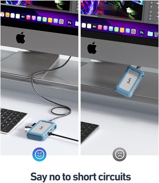 uni USB C Hub 8-in-1 USB Type C Multiport Hub 4K @60Hz HDMI 1-Gbps LAN 100W PD 5 Gbps USB 3.0 Compatible with iPad Pro MacBook Pro/Air Dell XPS Galaxy etc 3FT