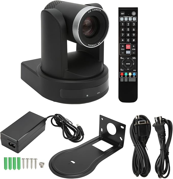 20X Optical Zoom 4K Camera60FPS PTZ Camera 1080P 60FPS Video Camerafor Live Broadcasting Online Teachingfor Conference Churches Events(Black)