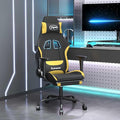 Gaming Chair Black and Yellow with Massage Functionality and Adjustable Armrests for Ergonomic Support and Durable Build