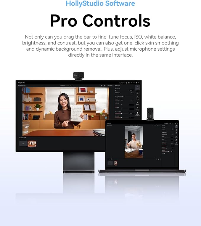 Hollyland Lyra Webcam UHD 4K Webcam for PC 1/1.5 Sensor Auto Framing PDAF Control for Live Streaming Video Calls Gaming Works with Zoom Teams Twitch &amp More
