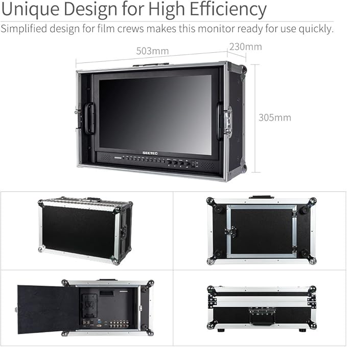 SEETEC P173-9HSD-CO 17.3 Inch Carry on Broadcast Production Director Monitor with 3G-SDI HDMI YPbPr Input and Output Aluminum Design Full HD 1920×1080