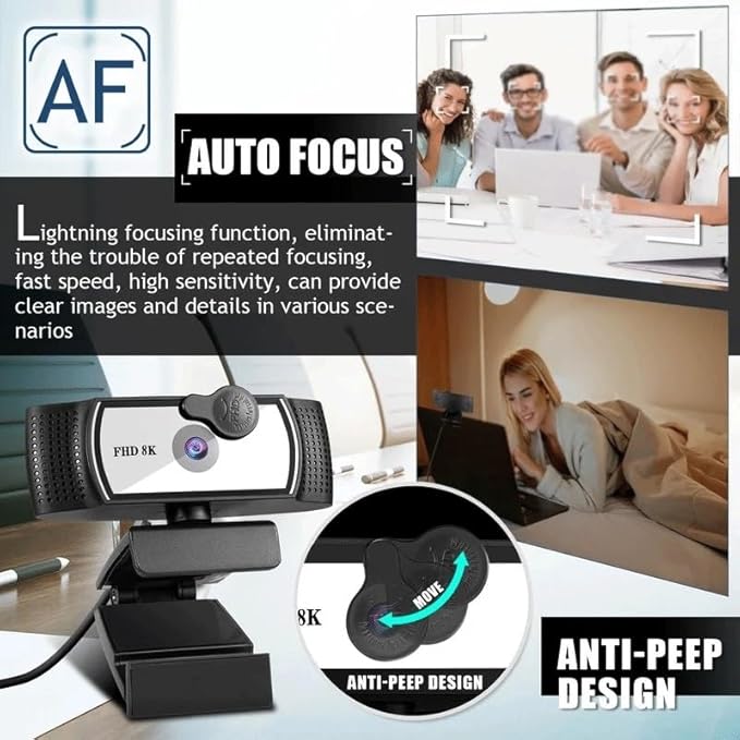 8K/4k Webcam 1080p Camera Live Broadcast 2k Driver-Free Laptop Computer Web Cam Camera Wihe Microphone(2K)