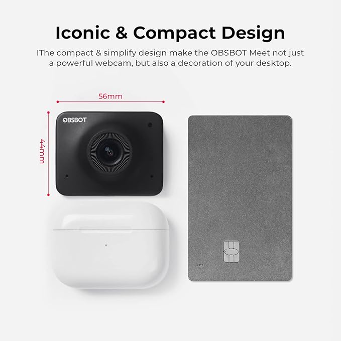 OBSBOT Meet 1080P 60FPS Webcam Full HD Auto-Focus &amp AI-Powered Framing Computer Camera Background Replacement HDR Adjustable FOV Webcam for Conferencing Video Calling Live Sreaming PC Lap