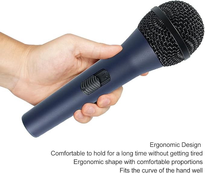 Wired Handheld Microphone Dynamic Karaoke Mic with 635mm. Plug Noise Reduction Metal Microphone for Singing Cardioid Pickup Includes 5m Cable for Speaker Amplifier