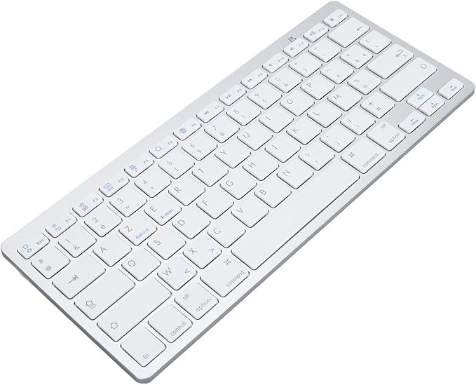Bilingual Keyboard Portable Thin for German French Spanish Italian Keyboard Bluetooth Keyboard Compatible with iOS Android OS (French AZERTY Layout)