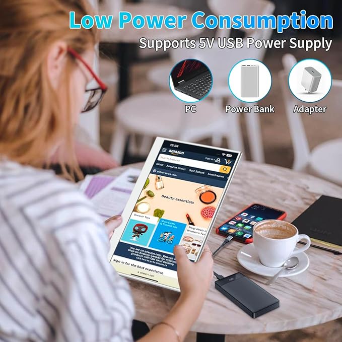 14 Inch Touchscreen Portable MonitorFHD 1080p100% sRGB DisplayBuilt USB-CHDMIMini DPFolding Kickstand Extend Second Screen for Laptop/PC/Phone/Game Console
