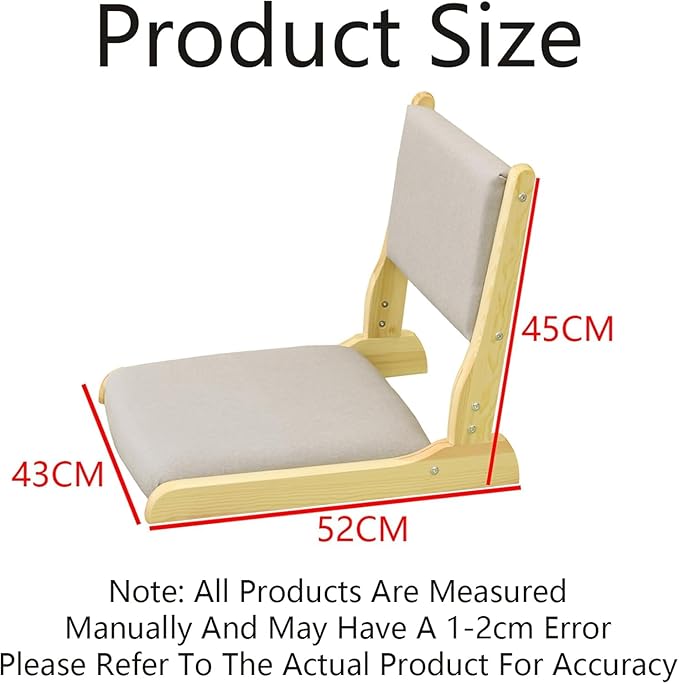 ELEFOCUS Tatami Floor ChairFloor SeatingFloors Chair with Back SupportFloors Meditation Chairs with Back Support(Style D)