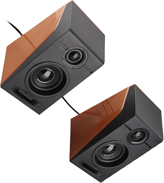 USB Wired PC Speakers HiFi Desktop Speakers with Bass and Volume 35mm. Plug and Play Computer Speakers for Laptops TVs Phones 2 x 3W ABS Sound System with