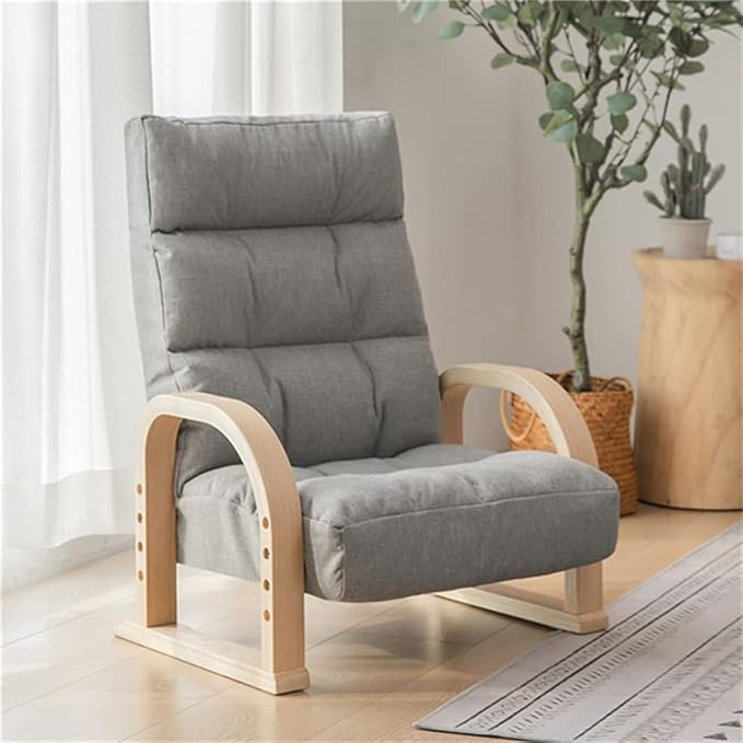 Office Chair Gaming Chair Computer Chair Wood Armchair with Reclining Backrest Recliner for Living Room Bedroom Adjustable Indoor Comfort Chair