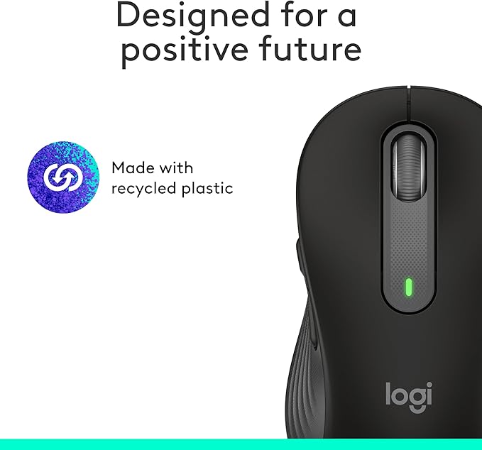 Logitech Signature M650 Wireless Mouse - for Small to Medium Sized Hands 2-Year Battery Silent Clicks Customizable Side Buttons Bluetooth for PC/Mac/Multi-Device/Chromebook - Black