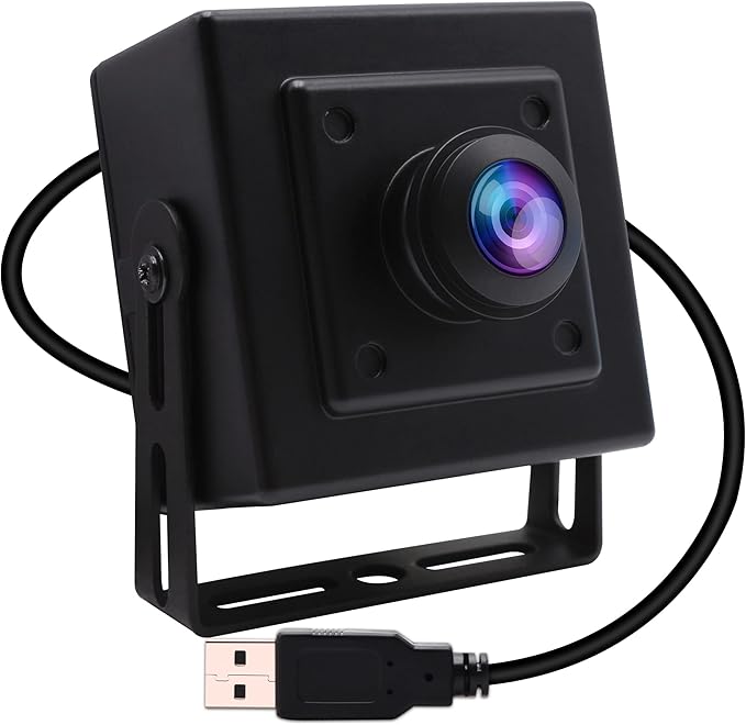 MMlove 480P VGA USB Camera 60FPS 170 Degree Fisheye Wide Angle Lens USB Security Webcam Aluminum Mini Case Webcam with 640x480 Pixel Web Camera for PC/Laptop/Raspberry Pi