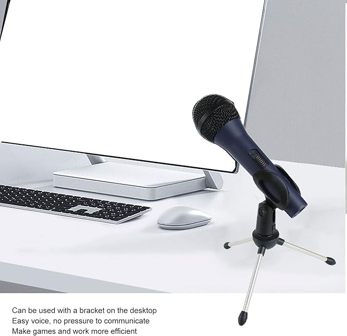 Wired Handheld Microphone Dynamic 635mm. Plug Karaoke Mic Noise Reduction Metal Mic with Cardioid Pickup Wired Microphone for Speaker Amplifier Home KTV Stage