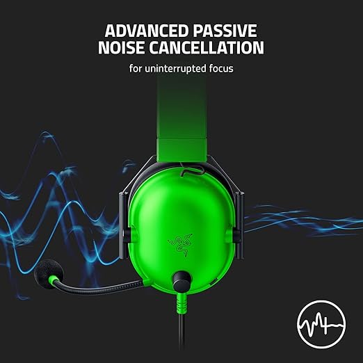 Razer BlackShark V2 X Gaming Headset: 7.1 Surround Sound - 50mm Drivers - Memory Foam Cushion - for PC PS4 PS5 Switch - 3.5mm Audio Jack - Green