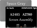 A2485 Screen Replacement for MacBook Pro 16 M1 2021 A2485 A2780 EMC 3651 661-21968 661-21969 LCD Screen Display Assembly (Space Gray)