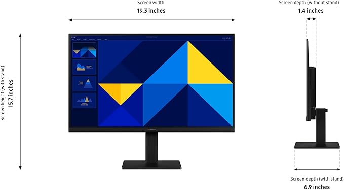 Samsung 22 (S30GD) Essential Monitor with IPS Panel and Tilt Only Stand 100Hz Refresh Rate Ergonomic Design Advanced Eye Care Game Mode LS22D304GANXZA