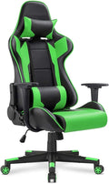 WANYE High Density Foam Gaming Chair -Cheap High Back Gaming Chair with Racing Design Synthetic Leather Green
