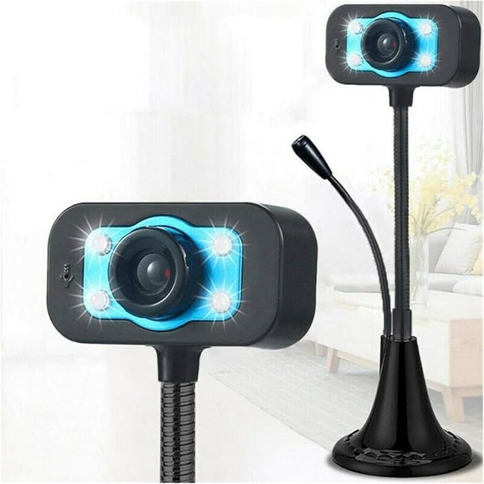 Computer Camera USB HD Webcam 1280 * 1024 USB Driver Free Web Camera with Built-in Noise Reduction Microphone for Laptop Live Broadcast Video (Color : As Show)