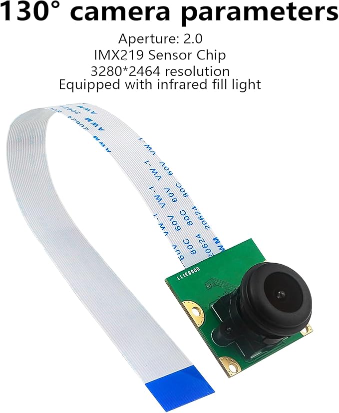 Cameras ModuleHighly Definition 8MP Camera Module 77/130/200 Degree Camera Module for RPi 5 Webcam IMX219 with Ribbon Cable Webcam（B#2